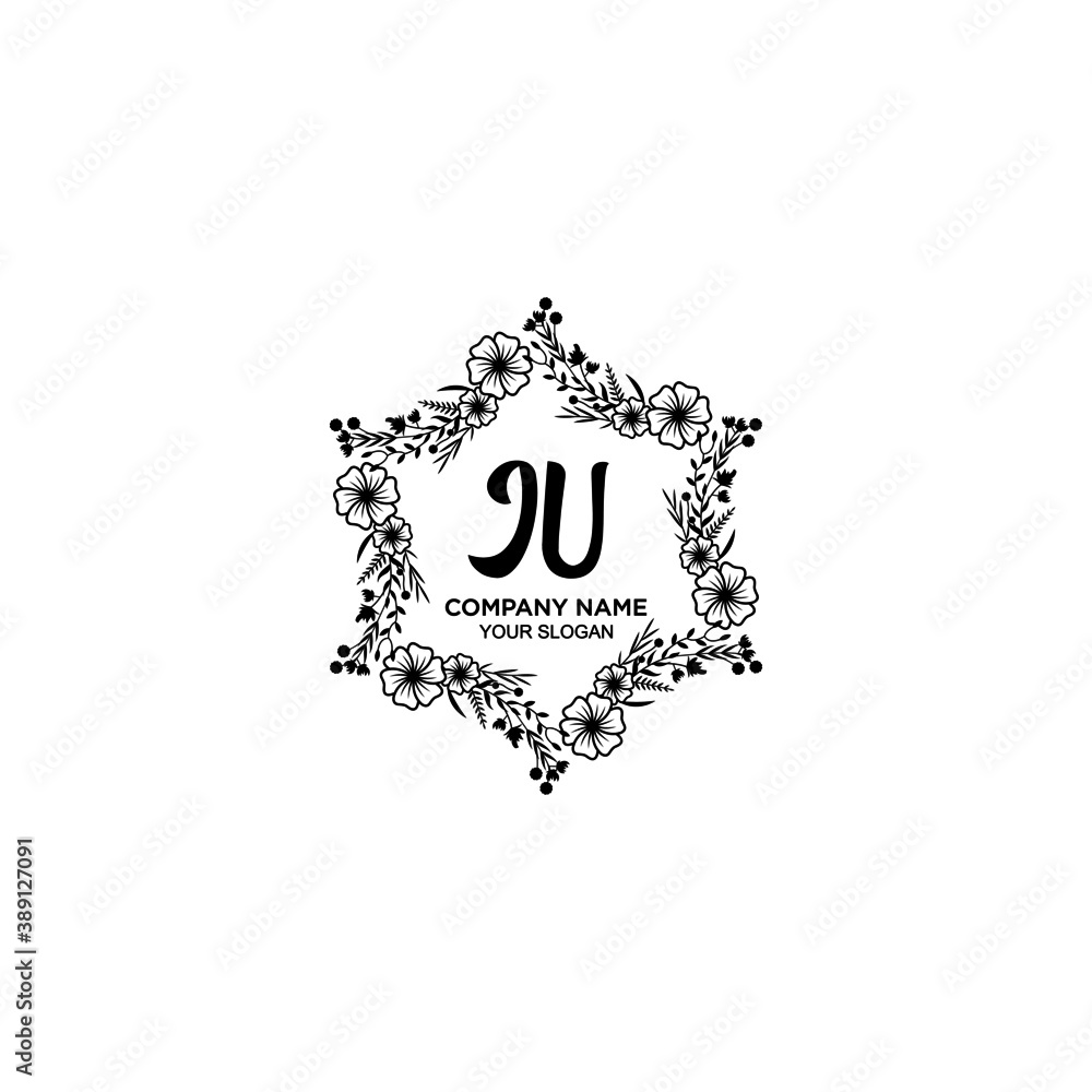 Initial JU Handwriting, Wedding Monogram Logo Design, Modern Minimalistic and Floral templates for Invitation cards Initial JU Handwriting, Wedding Monogram Logo Design, Modern Minimalistic and Floral templates for Invitation cards