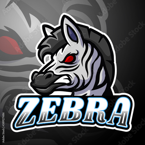 Zebra esport logo mascot design