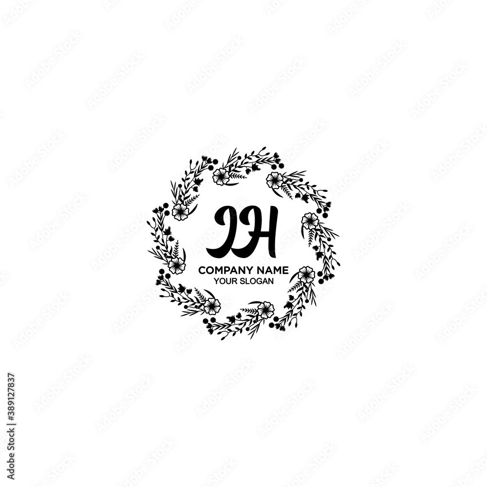 Initial JH Handwriting, Wedding Monogram Logo Design, Modern Minimalistic and Floral templates for Invitation cards Initial JH Handwriting, Wedding Monogram Logo Design, Modern Minimalistic and Floral templates for Invitation cards