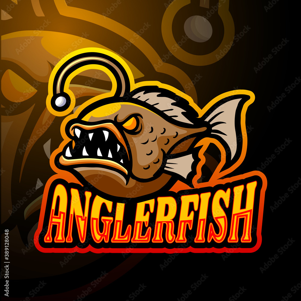 Anglerfish esport logo mascot design