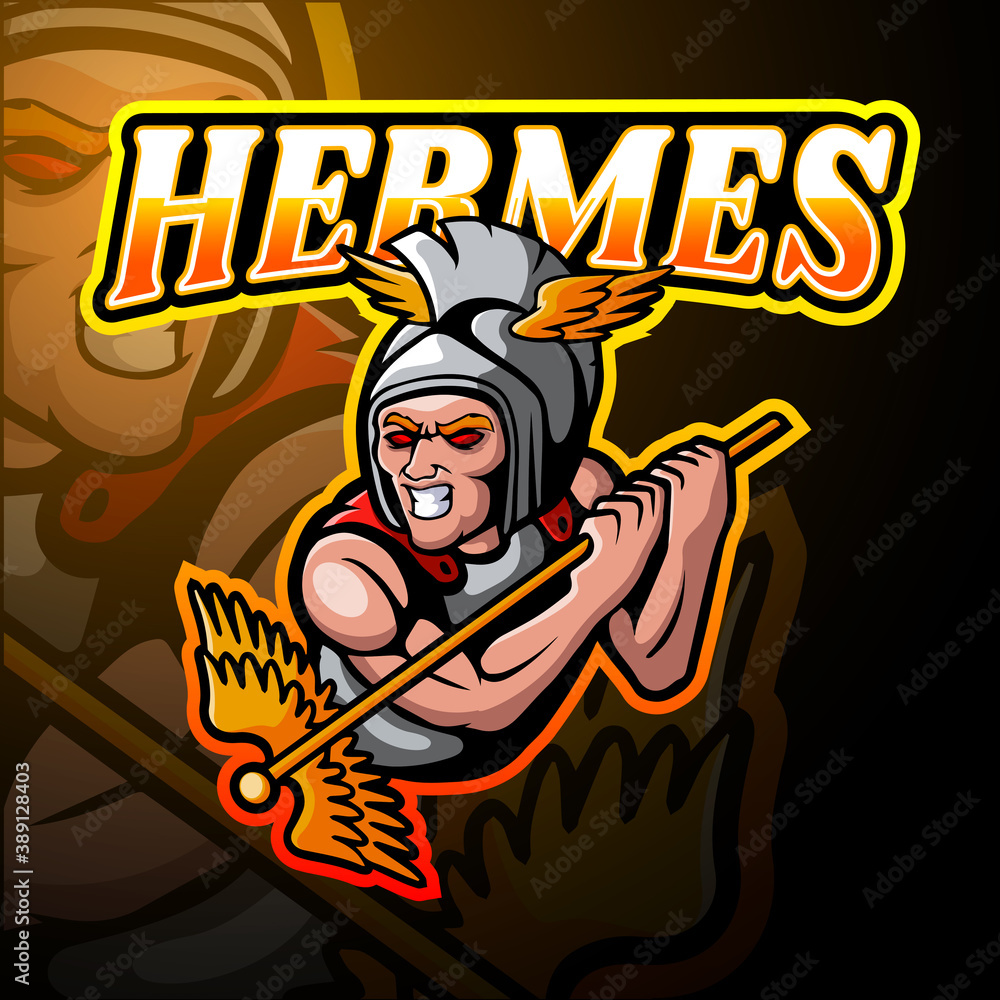 Hermes esport logo mascot design Hermes esport logo mascot design