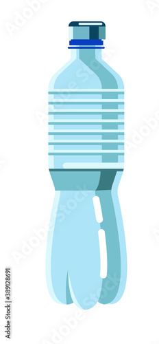 Water small tare. Plastic water small tare isolated on white background. Packing material for clean healthy aqua vector illustration