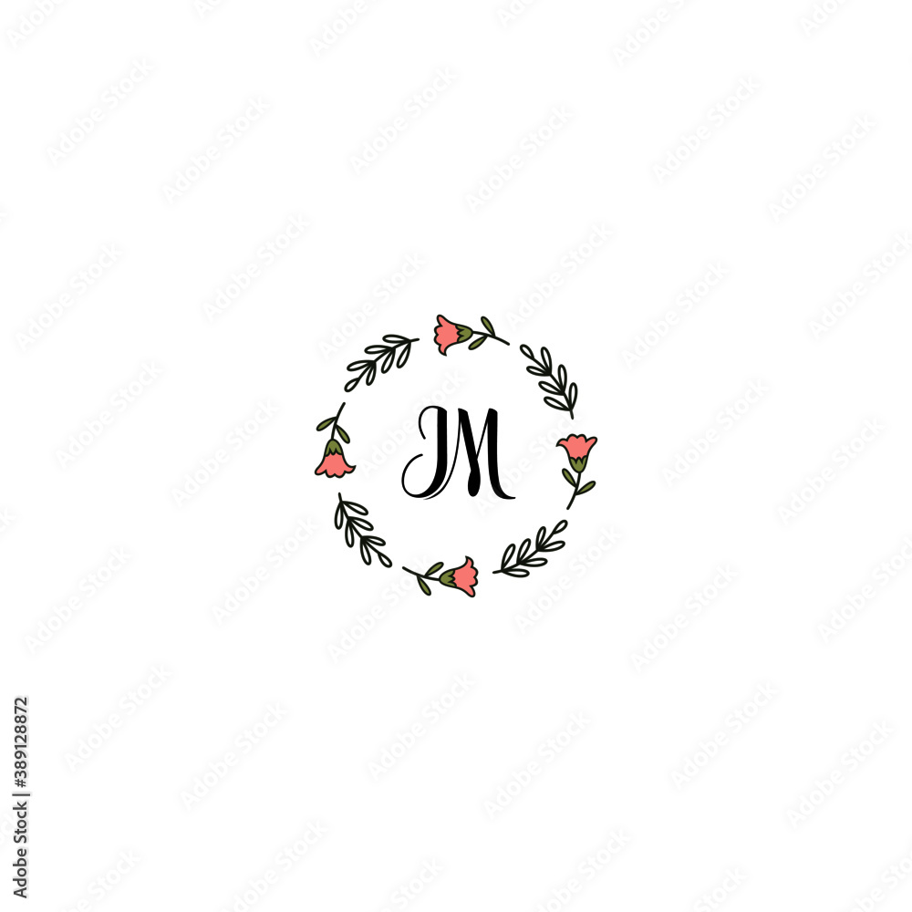 Initial IM Handwriting, Wedding Monogram Logo Design, Modern Minimalistic and Floral templates for Invitation cards Initial IM Handwriting, Wedding Monogram Logo Design, Modern Minimalistic and Floral templates for Invitation cards