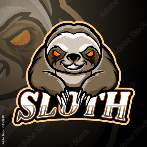 Sloth esport logo mascot design