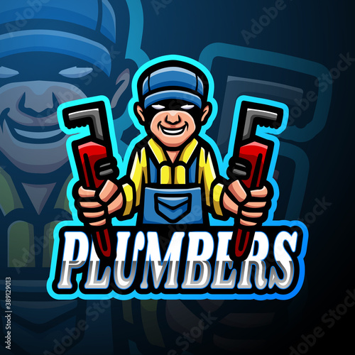 Plumbers esport logo mascot design