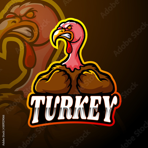 Turkey esport logo mascot design