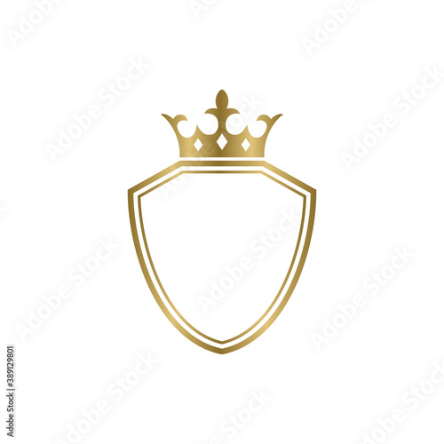 Crown shield icon design template vector isolated illustration