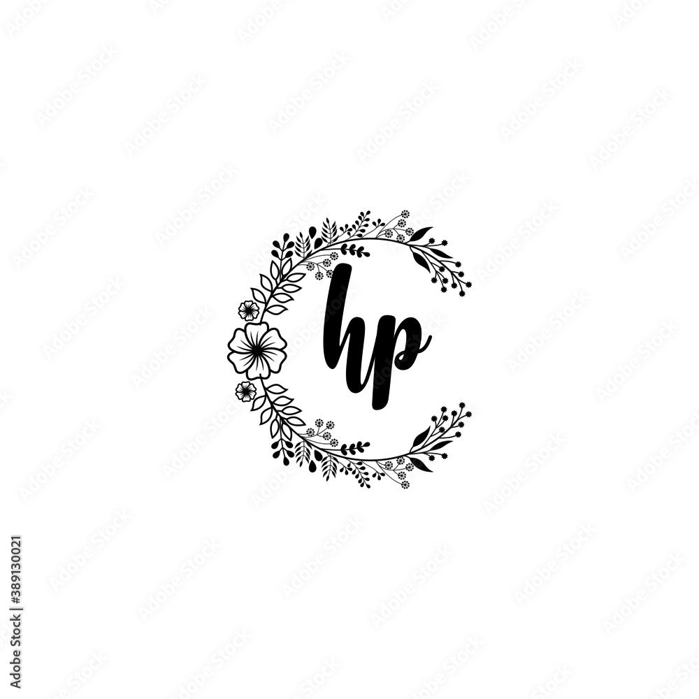 Initial HP Handwriting, Wedding Monogram Logo Design, Modern Minimalistic and Floral templates for Invitation cards Initial HP Handwriting, Wedding Monogram Logo Design, Modern Minimalistic and Floral templates for Invitation cards