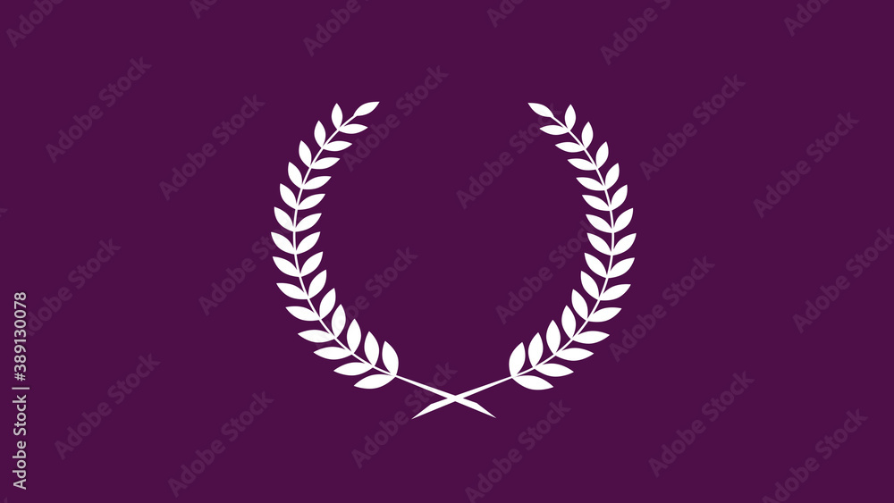 White wheat icon on pink dark background, New wreath icon White wheat icon on pink dark background, New wreath icon