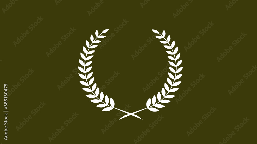 Amazing white color wheat icon on yellow dark background, Beautiful wreath icon Amazing white color wheat icon on yellow dark background, Beautiful wreath icon