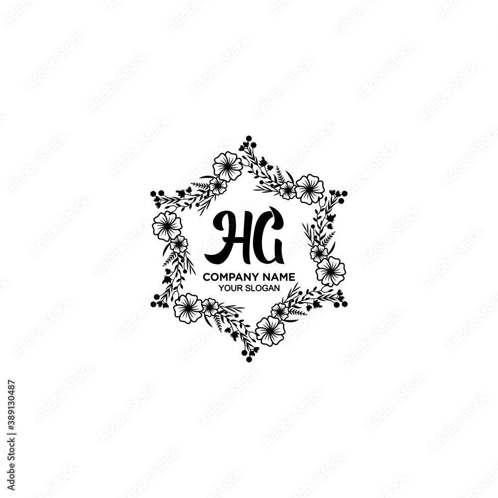 Initial HG Handwriting, Wedding Monogram Logo Design, Modern Minimalistic and Floral templates for Invitation cards Initial HG Handwriting, Wedding Monogram Logo Design, Modern Minimalistic and Floral templates for Invitation cards
