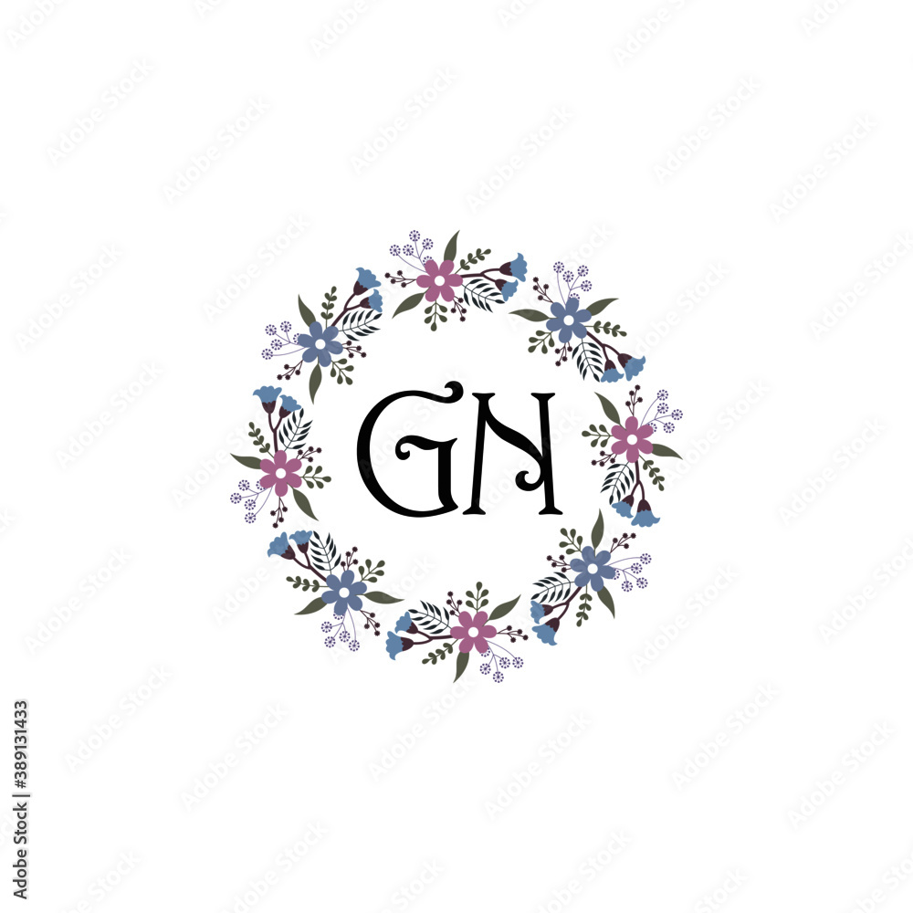 Initial GN Handwriting, Wedding Monogram Logo Design, Modern Minimalistic and Floral templates for Invitation cards Initial GN Handwriting, Wedding Monogram Logo Design, Modern Minimalistic and Floral templates for Invitation cards