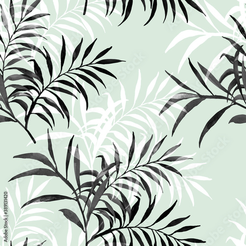 Seamless pattern of autumn tree branches.Image on white and colored background © svemar