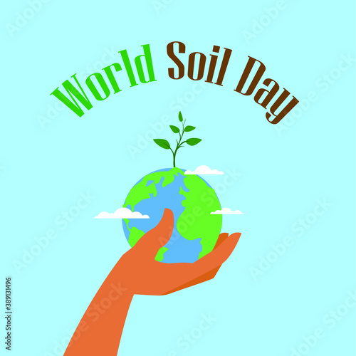 World Soil Day Design Vector Illustration for Poster Background and Banner Design,hand holding a sprout with a handful of ground