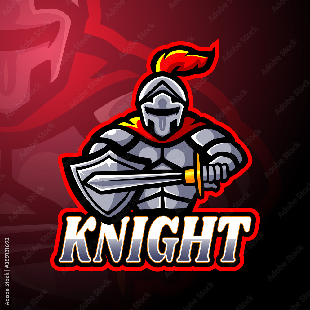 Knight esport logo mascot design