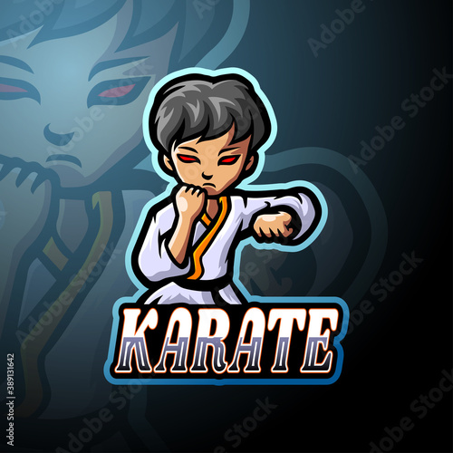 Karate esport logo mascot design