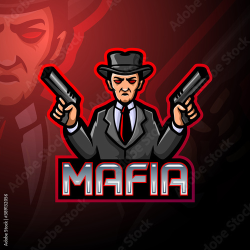 Mafia esport logo mascot design