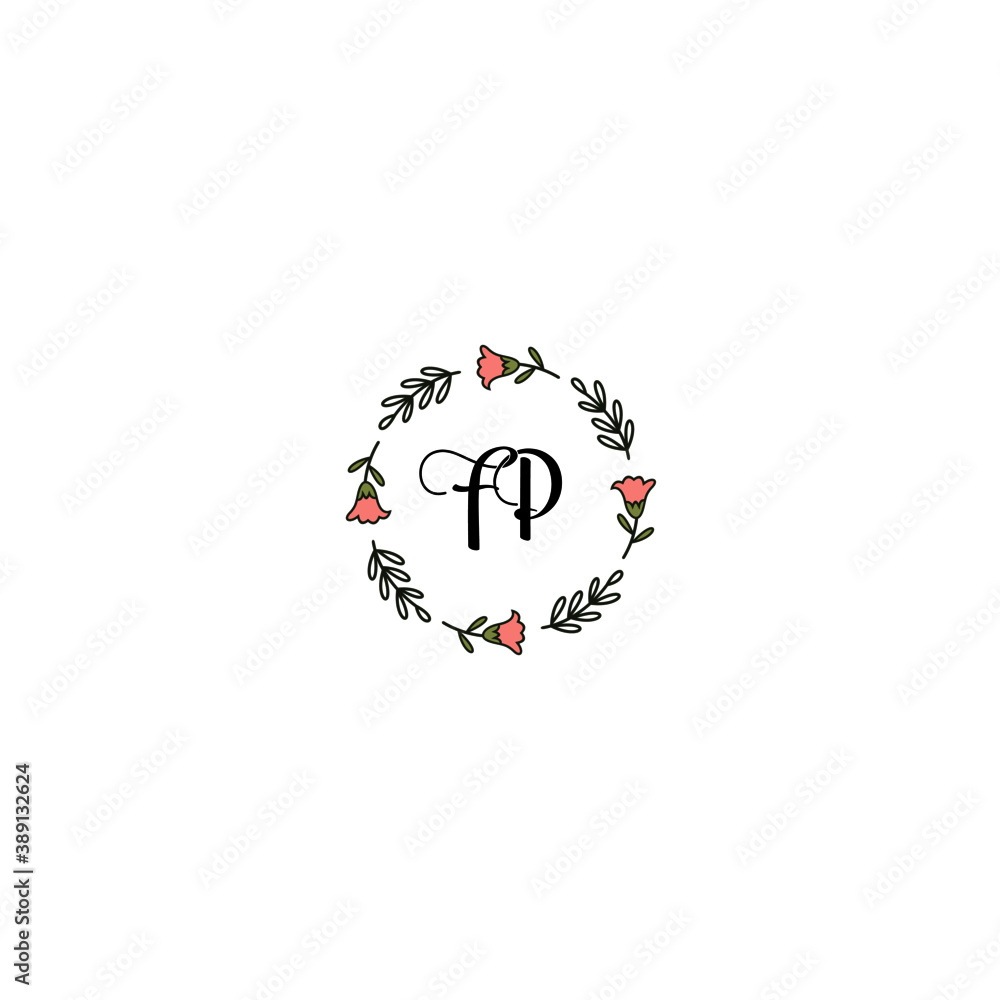 Initial FP Handwriting, Wedding Monogram Logo Design, Modern Minimalistic and Floral templates for Invitation cards Initial FP Handwriting, Wedding Monogram Logo Design, Modern Minimalistic and Floral templates for Invitation cards