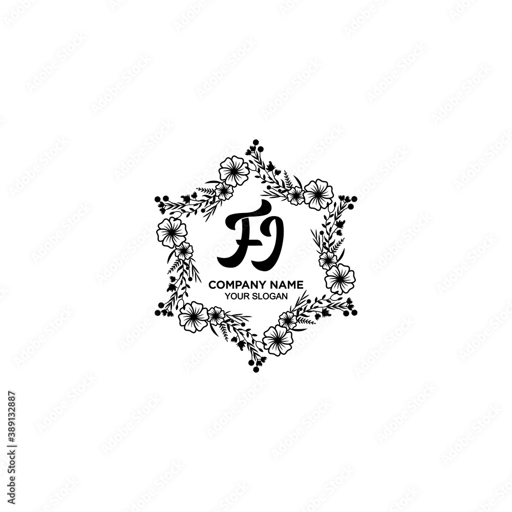 Initial FJ Handwriting, Wedding Monogram Logo Design, Modern Minimalistic and Floral templates for Invitation cards Initial FJ Handwriting, Wedding Monogram Logo Design, Modern Minimalistic and Floral templates for Invitation cards