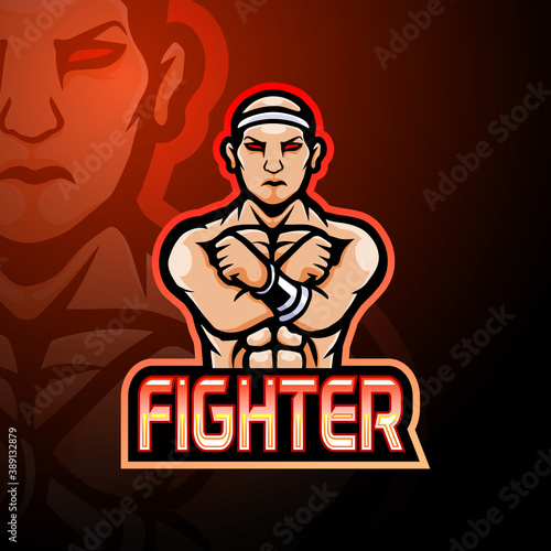 Fighter esport logo mascot design