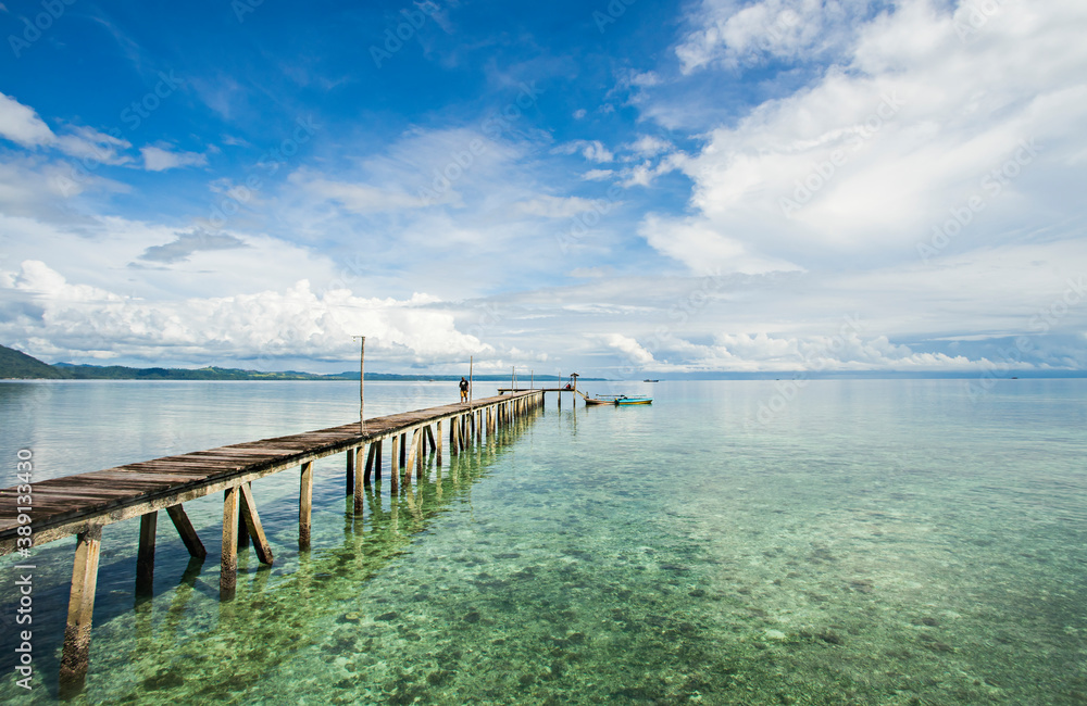 Beautiful view of Ora Beach, Manusela National Park, in Seram Island, Maluku, Indonesia