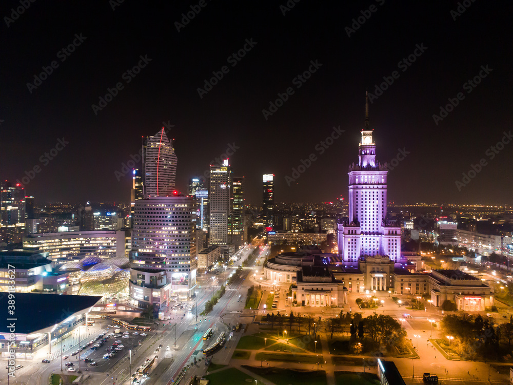 Fototapeta premium Warszaw by night