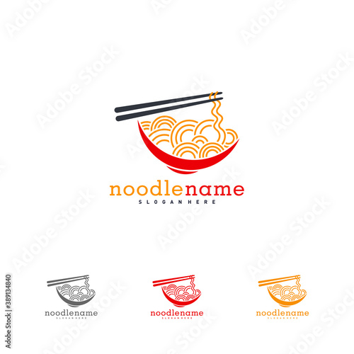 noodle food logo design vector, Illustration Noodle design template, Icon Symbol