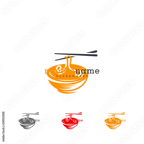 noodle food logo design vector, Illustration Noodle design template, Icon Symbol