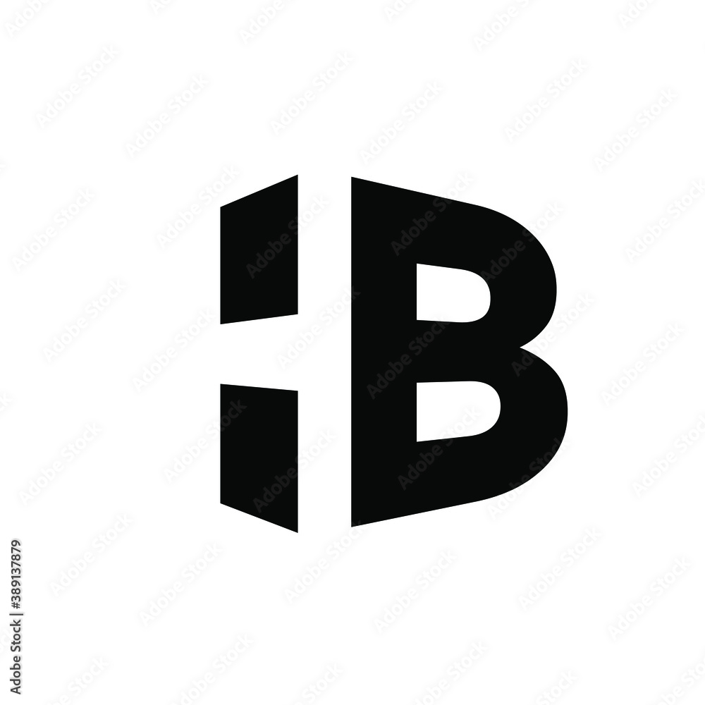 simple initial letter luxury hb monogram logo design isolated with ...