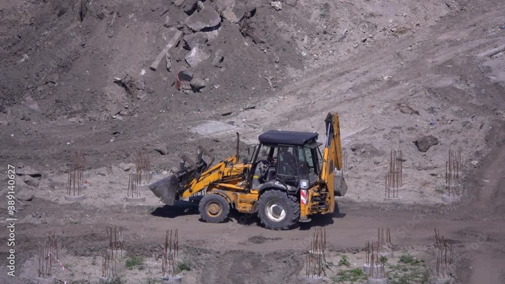 Three excavators are working Three excavators are working