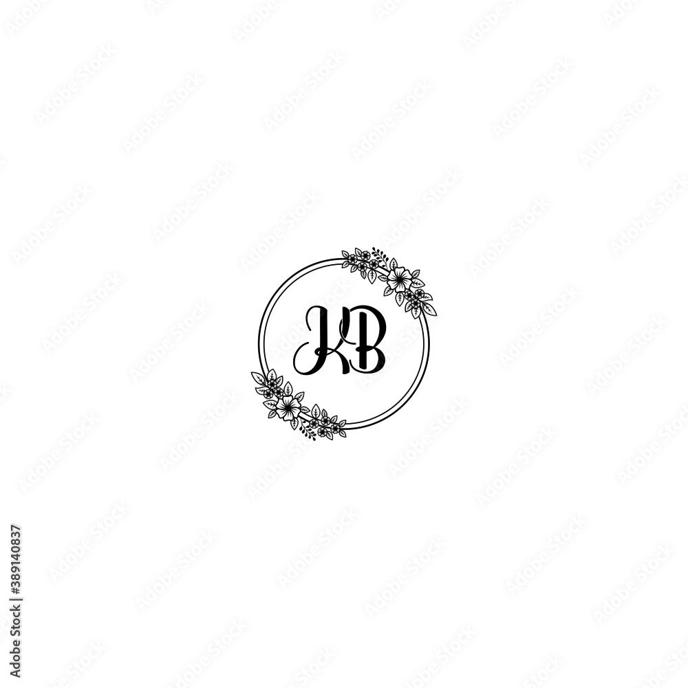 Initial KB Handwriting, Wedding Monogram Logo Design, Modern Minimalistic and Floral templates for Invitation cards Initial KB Handwriting, Wedding Monogram Logo Design, Modern Minimalistic and Floral templates for Invitation cards
