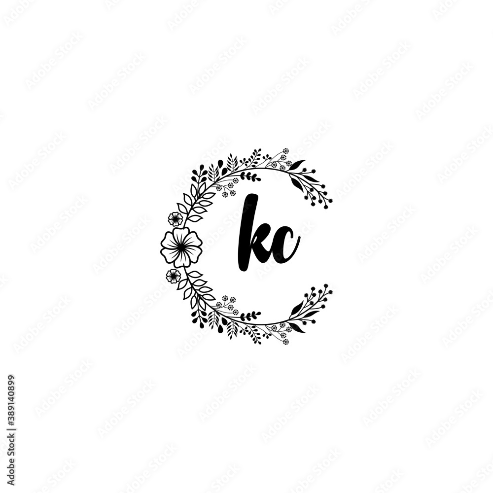 Initial KC Handwriting, Wedding Monogram Logo Design, Modern Minimalistic and Floral templates for Invitation cards Initial KC Handwriting, Wedding Monogram Logo Design, Modern Minimalistic and Floral templates for Invitation cards