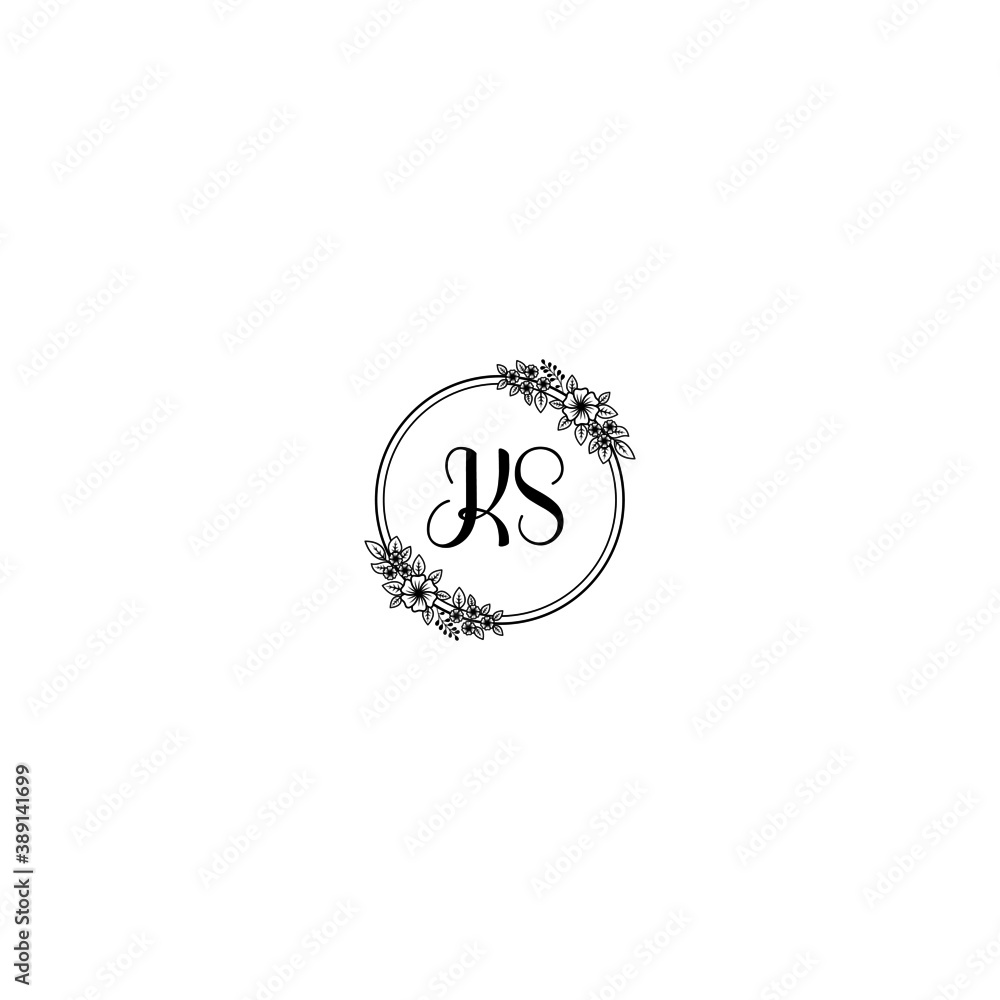 Initial KS Handwriting, Wedding Monogram Logo Design, Modern Minimalistic and Floral templates for Invitation cards Initial KS Handwriting, Wedding Monogram Logo Design, Modern Minimalistic and Floral templates for Invitation cards