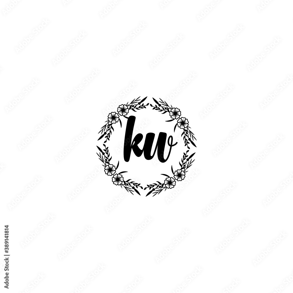 Initial KW Handwriting, Wedding Monogram Logo Design, Modern Minimalistic and Floral templates for Invitation cards Initial KW Handwriting, Wedding Monogram Logo Design, Modern Minimalistic and Floral templates for Invitation cards