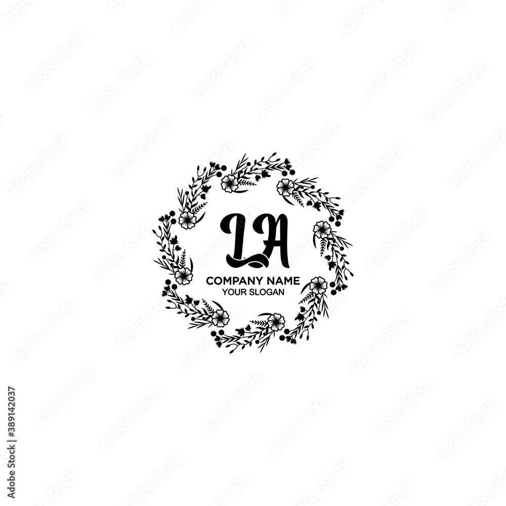 Initial LA Handwriting, Wedding Monogram Logo Design, Modern Minimalistic and Floral templates for Invitation cards Initial LA Handwriting, Wedding Monogram Logo Design, Modern Minimalistic and Floral templates for Invitation cards
