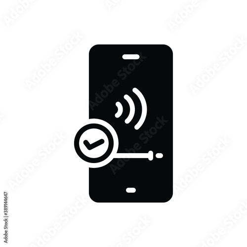 Black solid icon for allow