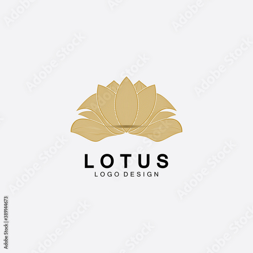 Vector lotus flowers design for spa, yoga class, hotel and resort photo