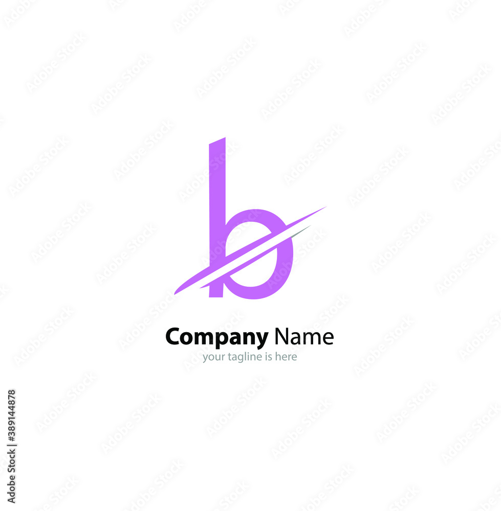 The simple modern logo of letter b with white background