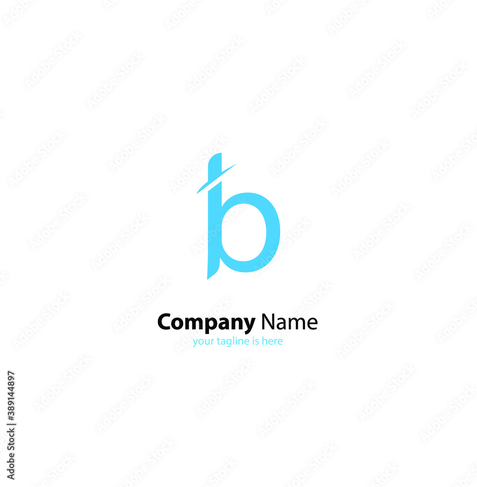 The simple modern logo of letter b with white background