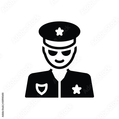 Black solid icon for cop