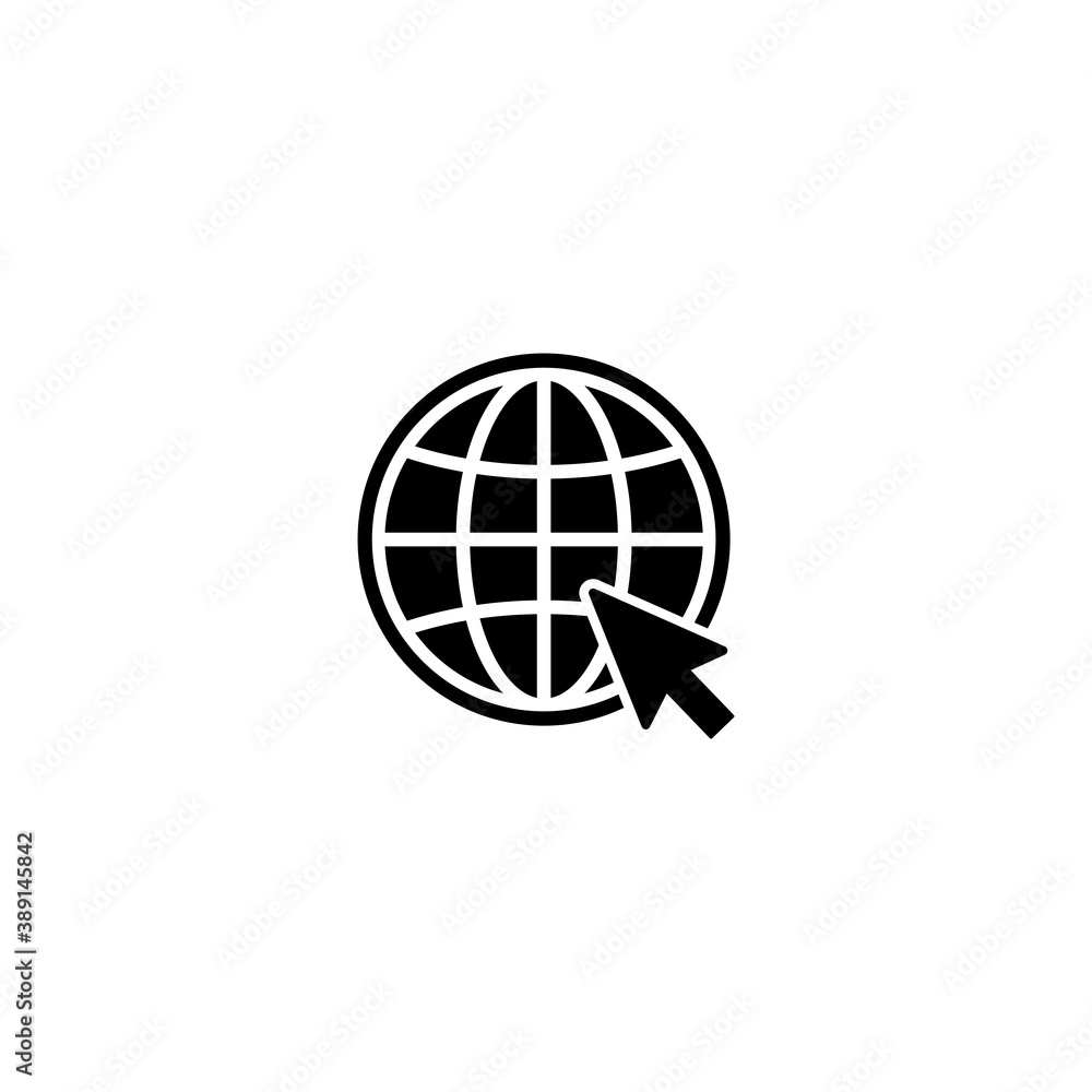 Globe icon, Go to web icon symbol vector. web icon vector