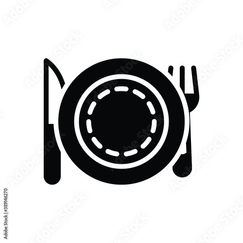 Black solid icon for plate