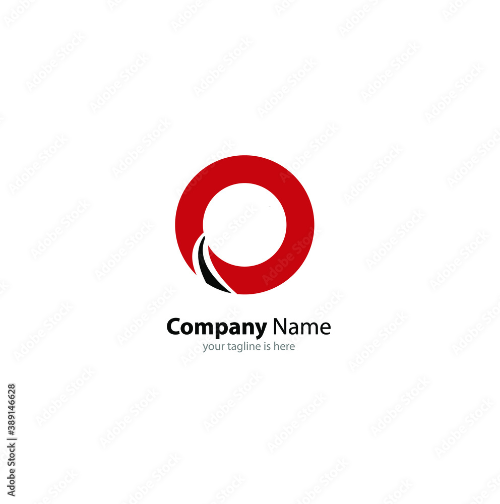 The simple modern logo of letter o with white background