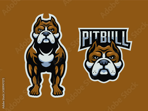 Pitbull dog illustration
