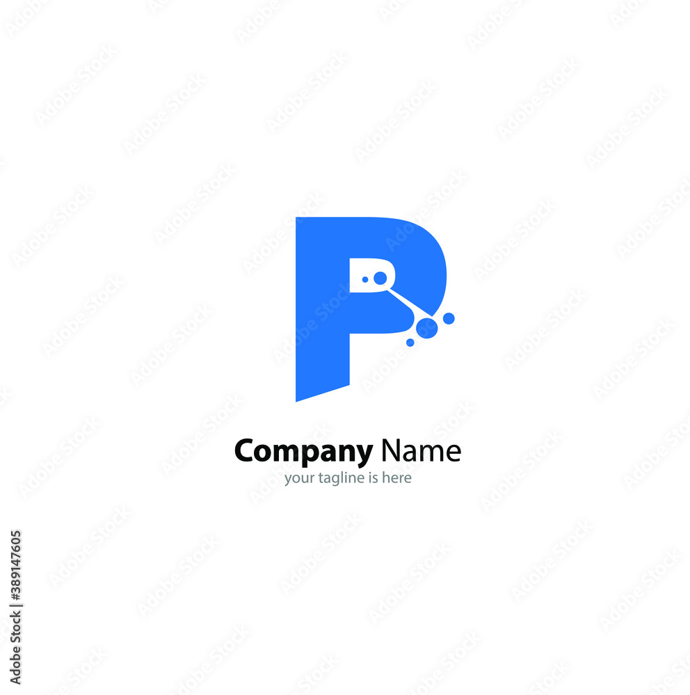 The simple modern logo of letter p with white background The simple modern logo of letter p with white background