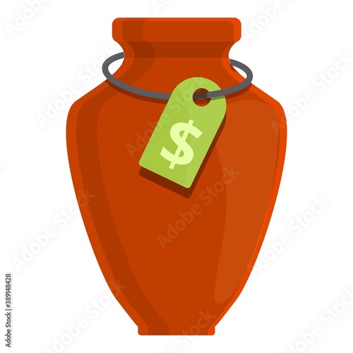 Auction ancient vase icon. Cartoon of auction ancient vase vector icon for web design isolated on white background