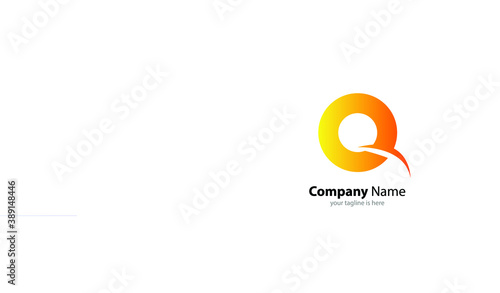 The simple modern logo of letter Q with white background