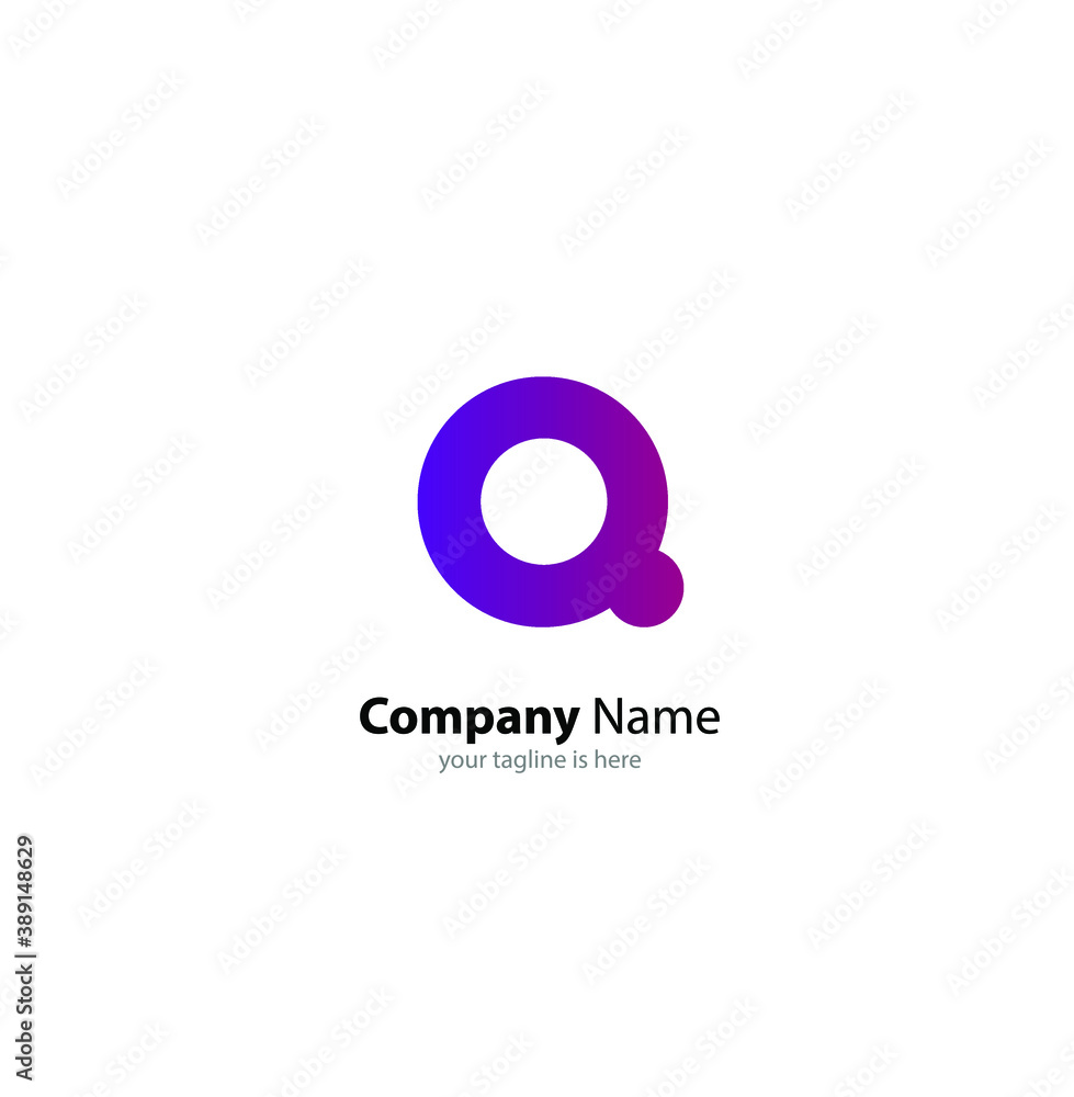 The simple modern logo of letter Q with white background The simple modern logo of letter Q with white background