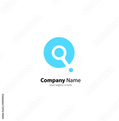 The simple modern logo of letter Q with white background