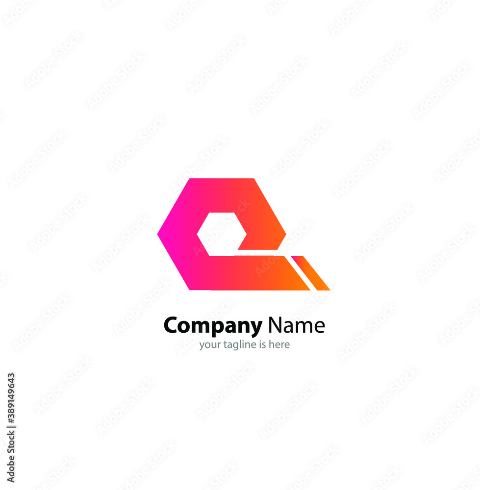 The simple modern logo of letter Q with white background The simple modern logo of letter Q with white background